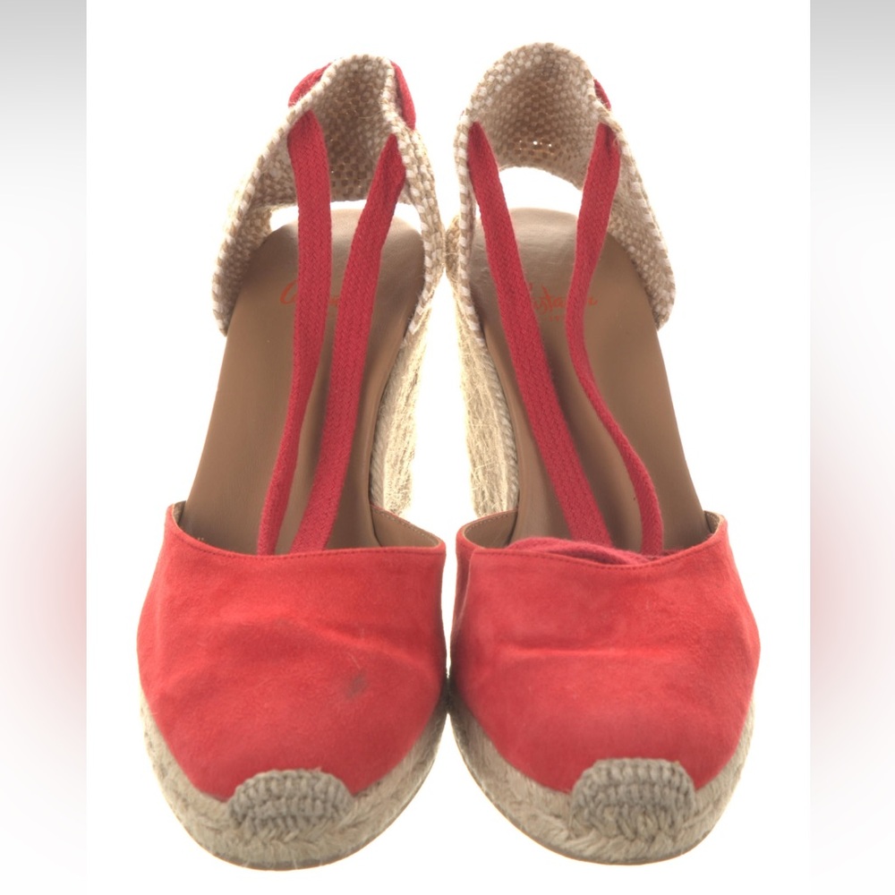 Castaner Red Espadrilles Suede Cut-Out Design